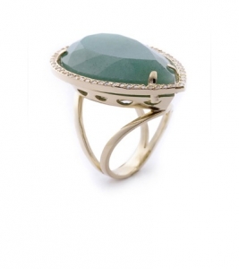 ANEL PEDRA VERDE - OURO