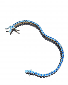 PULSEIRA RIVIERA PRATA SAFIRA AZUL -G