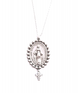 COLAR SANTA PRATA NOSSA SENHORA MEDALHA MILAGROSA