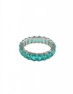 Aliança Emerald Eternity Silver