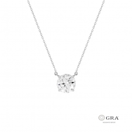 Colar Solitário Moissanite Prata 925 - Pedra 6,5mm