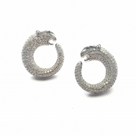 BRINCO PRATA PANTERA CRAVEJADA