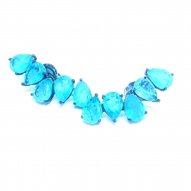 BRINCO EARCUFF PRATA GOTAS - TURMALINA PARAÍBA