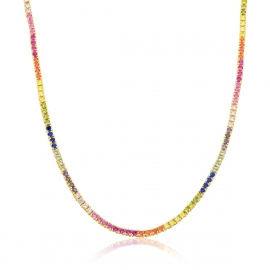 COLAR RIVIERA PRATA RAINBOW - OURO