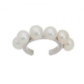 BRINCO PIERCING PRATA 5 PÉROLAS