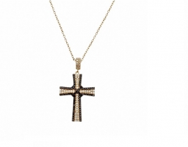 COLAR COM CRUCIFIXO CRAVEJADO - OURO