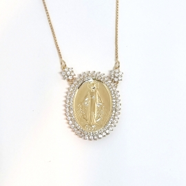 COLAR PRATA NOSSA SENHORA DAS GRAÇAS - OURO