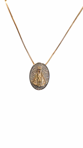 Colar Aparecida Cravejada Gold
