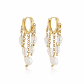 BRINCO ARGOLA PÉROLA SHELL -OURO