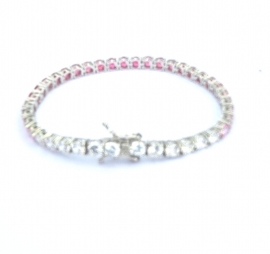 PULSEIRA RIVIERA PRATA - SAFIRA E BRANCA