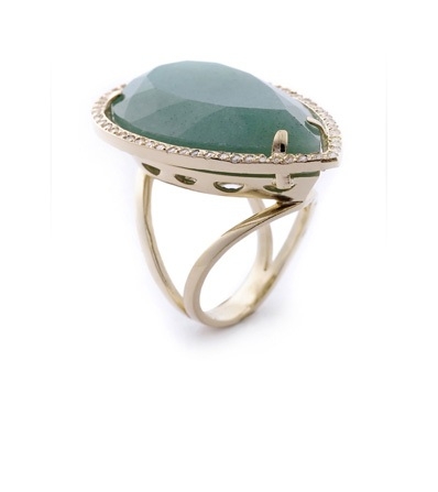ANEL PEDRA VERDE - OURO
