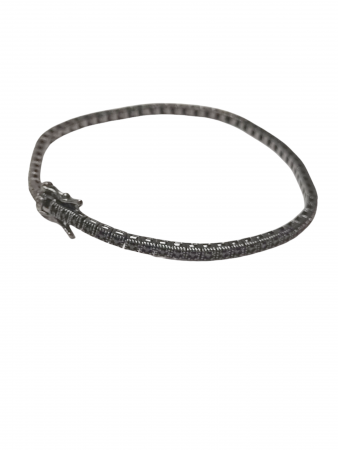 PULSEIRA RIVIERA PRATA ZIRCONIA NEGRA -G