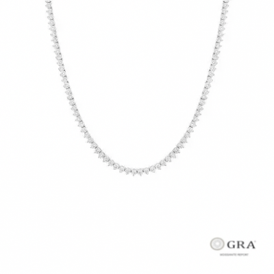 Colar Riviera Moissanite 3mm Prata -42cm