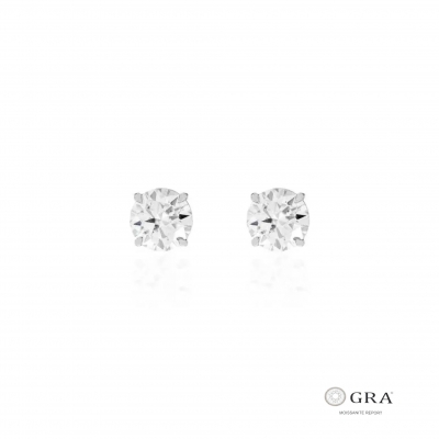 Brinco Moissanite Solitário Prata 925 - 7mm