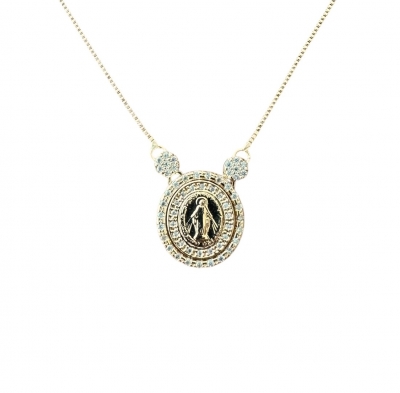 COLAR NOSSA SENHORA DAS GRAÇAS LALÁ -BANHO OURO