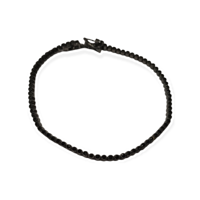 PULSEIRA RIVIERA PRATA -DIAMANTE NEGRO - G