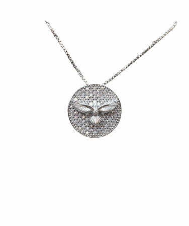 Colar Espírito Santo Cravejado Silver