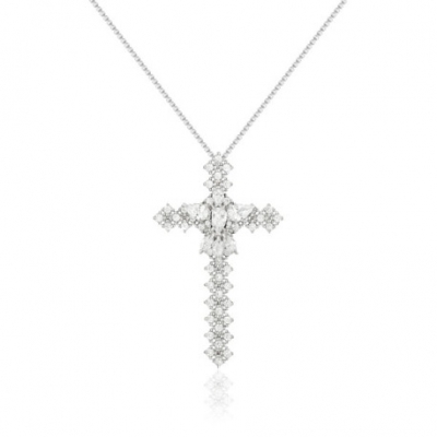 COLAR CRUCIFIXO CRAVEJADO - RÓDIO