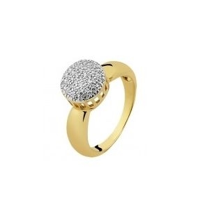 ANEL CRAVAÇÃO PAVÊ - BANHO OURO 18K