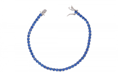 PULSEIRA RIVIERA PRATA SAFIRA AZUL -G