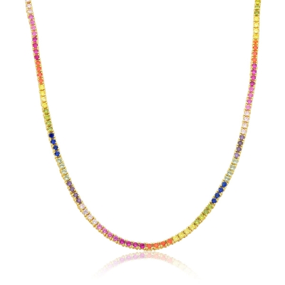 COLAR RIVIERA PRATA RAINBOW - OURO