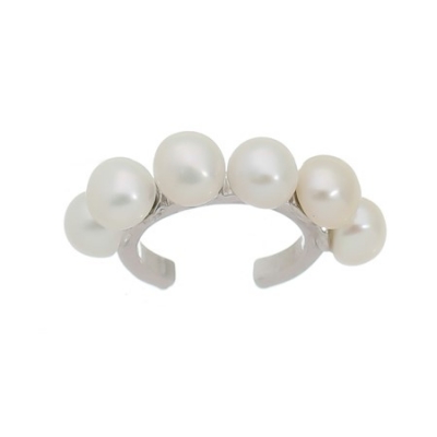 BRINCO PIERCING PRATA 5 PÉROLAS