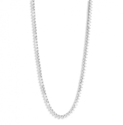 Colar Riviera Moissanite Prata Pedra 3mm