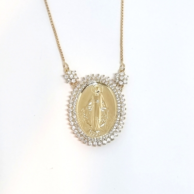 COLAR PRATA NOSSA SENHORA DAS GRAÇAS - OURO