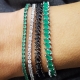 PULSEIRA RIVIERA PRATA NAVETES - ZIRCONIA NEGRA