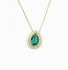COLAR GOTA CRAVEJADA TURMALINA -OURO