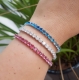 PULSEIRA RIVIERA PRATA -SAFIRA ROSA -OURO