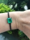PULSEIRA RIVIERA PRATA  AJUSTÁVEL -PEDRA ESMERALDA