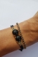 PULSEIRA PEDRA ONIX - OURO