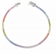 PULSEIRA RIVIERA PRATA COLORIDA -RAINBOW
