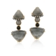 BRINCO DESIGN PEDRA ONIX CINZA - OURO