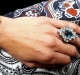 ANEL PEDRA QUATZO AZUL - OURO