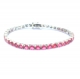 PULSEIRA RIVIERA PRATA -SAFIRA ROSA -OURO