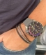 PULSEIRA RIVIERA PRATA -DIAMANTE NEGRO - G