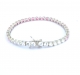 PULSEIRA RIVIERA PRATA -SAFIRA ROSA -OURO