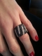 ANEL ZIRCONIA NEGRA - OURO