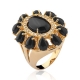 ANEL PEDRA ONIX PRETO - OURO